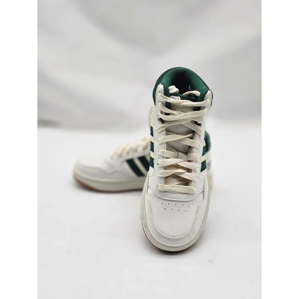 Adidas Hoops 3.0 Mid Sneakers Kids 13K White Green Mid Top Basketball